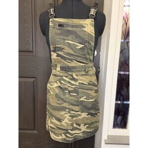 TOPSHOP Dress Womens 6 Camouflage Overall Mini Pinafore Style